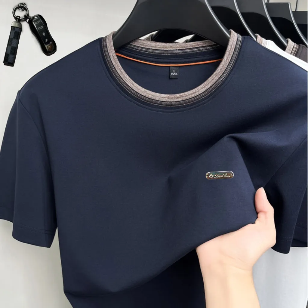 LP 56 Summer Hot Sale high-end mercerized cotton round neck T-shirt short-sleeved Size: M-4XL, maximum 5 catties can be worn. Introduction: 2026 Burberry Summer Original New Arrival short-sleeved main model, Premium is casual, simple and elegant, the feel and workmanship are perfect, the high-count mercerized cotton fabric is very smooth, and it instantly cools down several degrees when worn in summer. The texture of the fabric is like satin, which is very classy, ​​and the luxurious quality is visible to the naked eye!